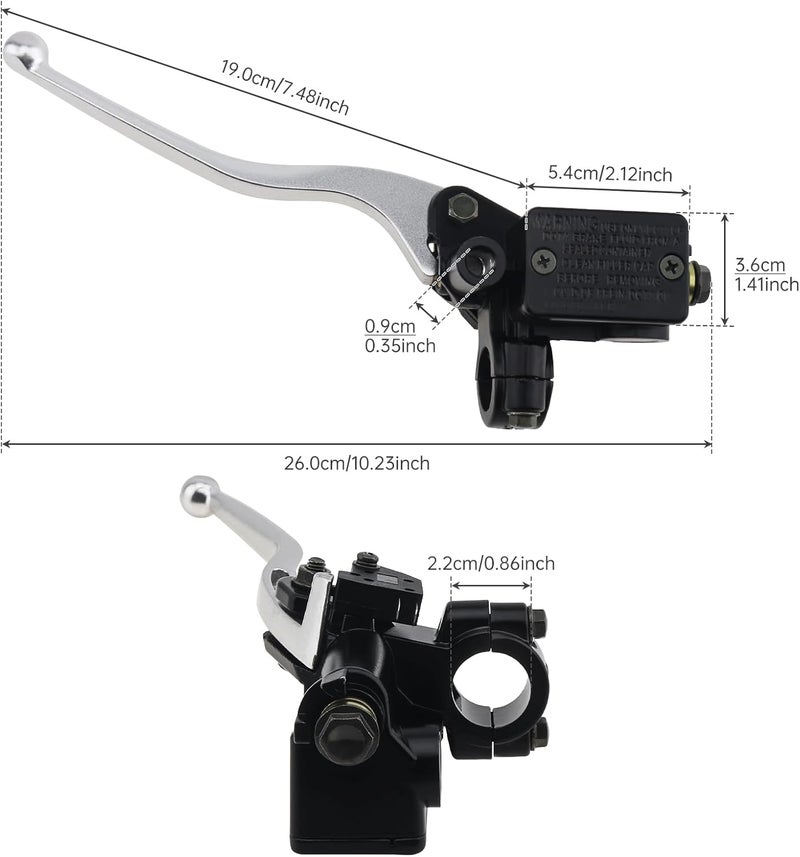 Windance 22mm M10 Motorcycle Handlebar Front Left Hand Brake Master Cylinder Clutch Fit for Yamaha/Suzuki/Honda/Kawasaki - Image 3